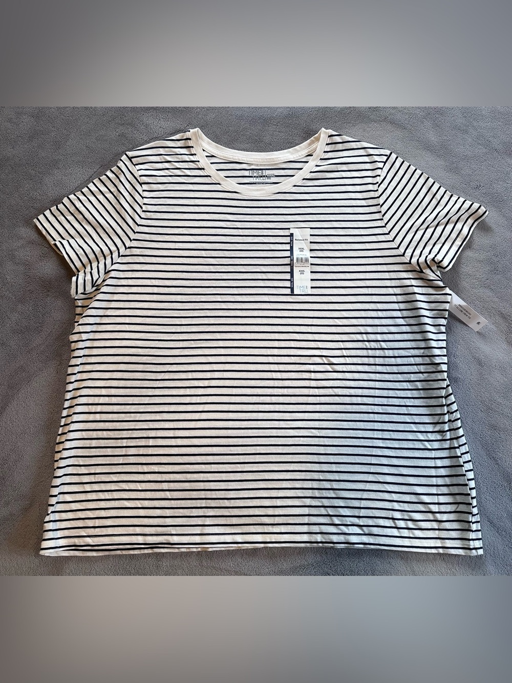 Time and Tru Women's 100% Cotton Crewneck Tee with Short Sleeves/ XXXL (22)/ NWT